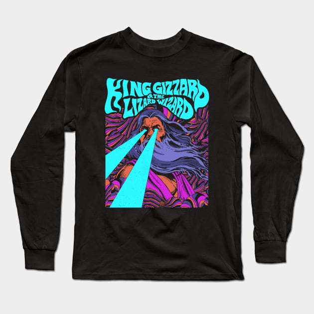 Psychedelic God King Gizzard & Lizard Wizard Long Sleeve T-Shirt by BolaMainan